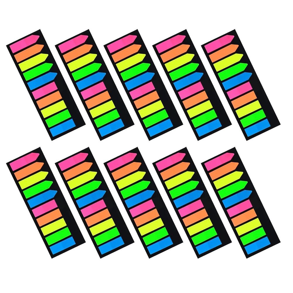 2005 10 Sets of Colored Stickers Transparent Fluorescent Index Labels